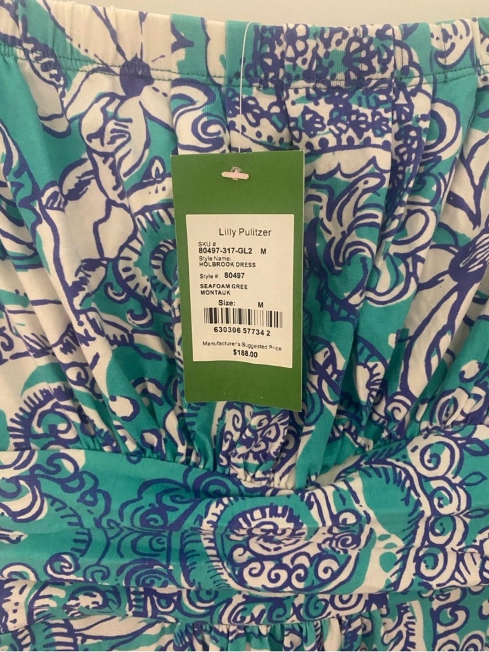 Lilly Pulitzer Holbrook Maxi Dress Seafoam Green Montauk Jersey Strapless M NWT - Picture 6 of 6
